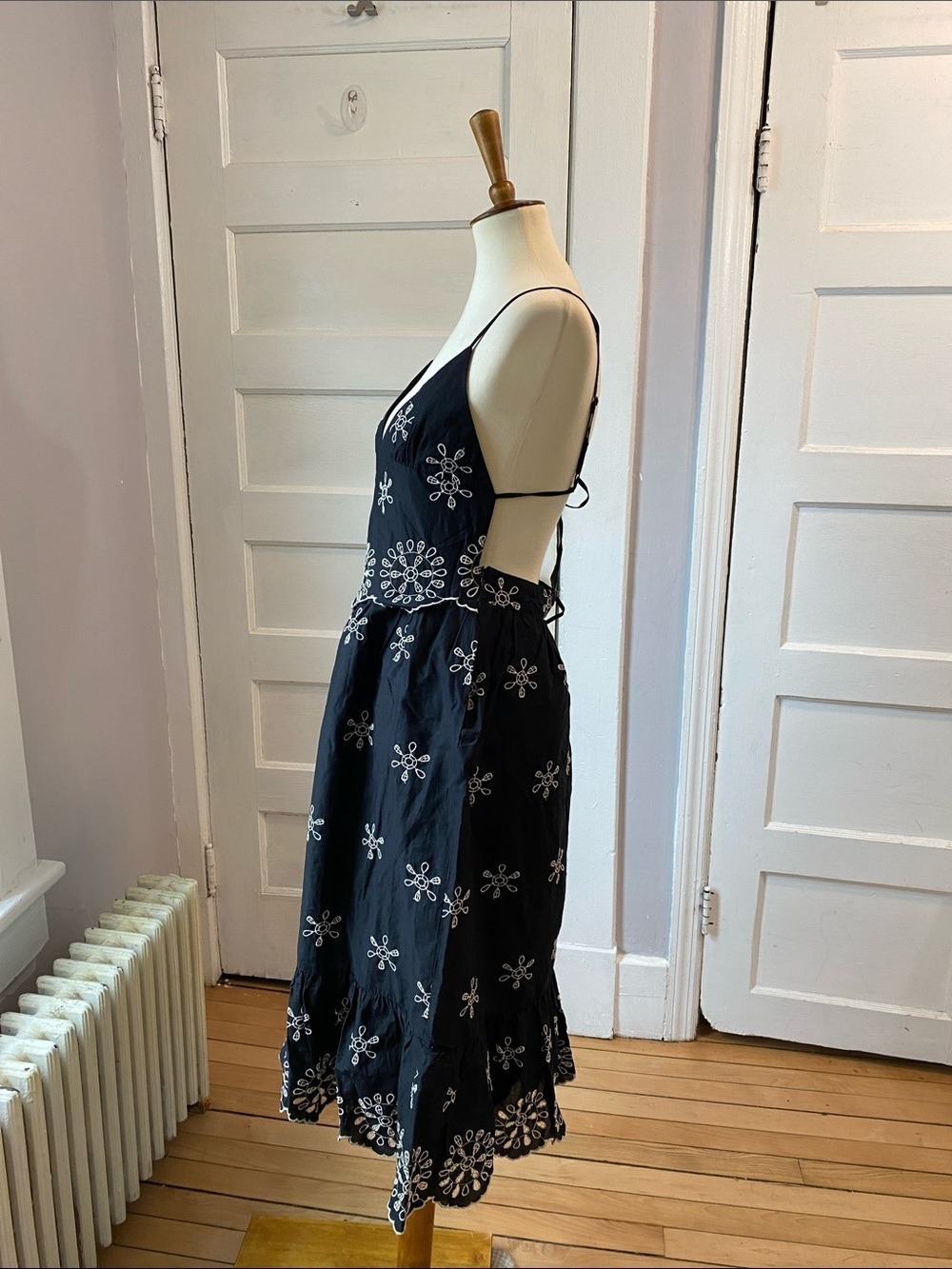 NWT Zara Embroidered Halter Tie Back Dress | 7200/337/800 - Picture 12 of 17